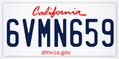 CA license plate 6VMN659