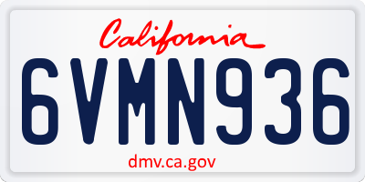 CA license plate 6VMN936
