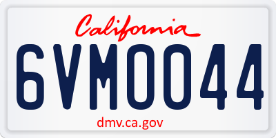 CA license plate 6VMO044