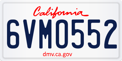 CA license plate 6VMO552