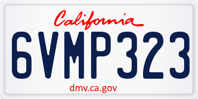 CA license plate 6VMP323