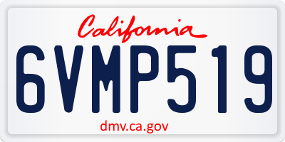 CA license plate 6VMP519
