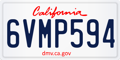 CA license plate 6VMP594