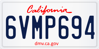 CA license plate 6VMP694