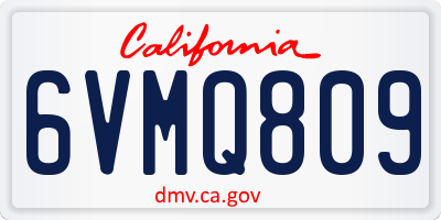 CA license plate 6VMQ809