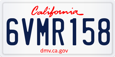 CA license plate 6VMR158