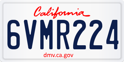 CA license plate 6VMR224