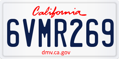 CA license plate 6VMR269