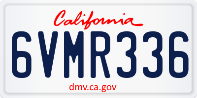 CA license plate 6VMR336