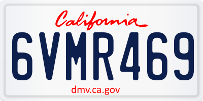 CA license plate 6VMR469
