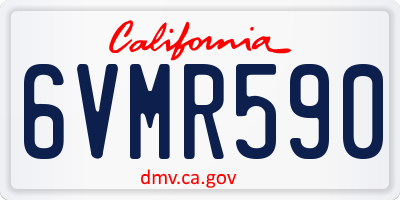 CA license plate 6VMR590