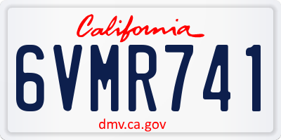 CA license plate 6VMR741