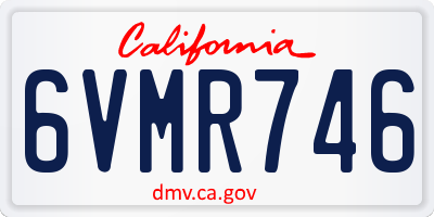 CA license plate 6VMR746