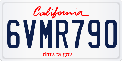 CA license plate 6VMR790