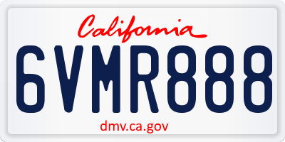 CA license plate 6VMR888
