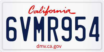 CA license plate 6VMR954