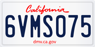 CA license plate 6VMS075