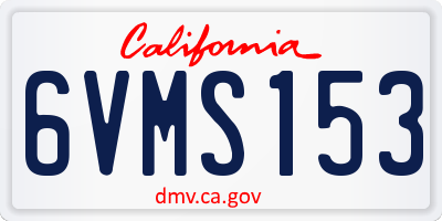 CA license plate 6VMS153