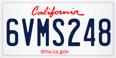 CA license plate 6VMS248