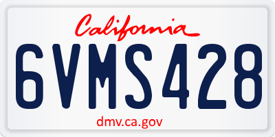 CA license plate 6VMS428