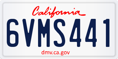 CA license plate 6VMS441