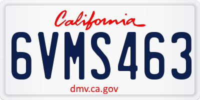 CA license plate 6VMS463