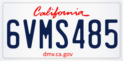 CA license plate 6VMS485