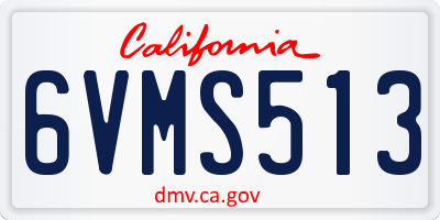 CA license plate 6VMS513