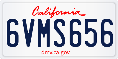 CA license plate 6VMS656
