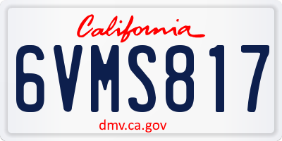 CA license plate 6VMS817
