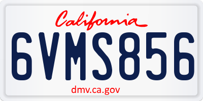 CA license plate 6VMS856