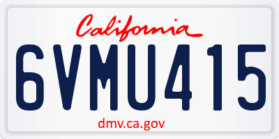 CA license plate 6VMU415