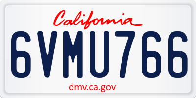 CA license plate 6VMU766