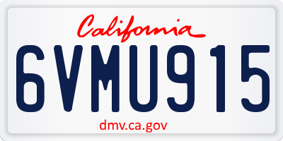 CA license plate 6VMU915