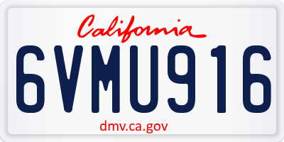 CA license plate 6VMU916
