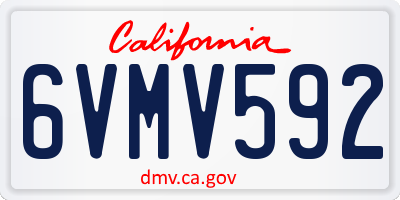 CA license plate 6VMV592