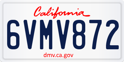 CA license plate 6VMV872
