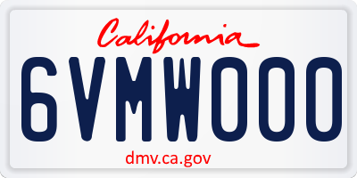 CA license plate 6VMW000