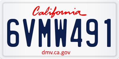 CA license plate 6VMW491