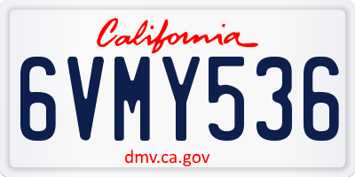 CA license plate 6VMY536
