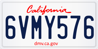 CA license plate 6VMY576