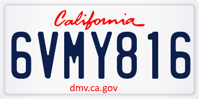 CA license plate 6VMY816