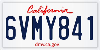 CA license plate 6VMY841