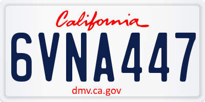 CA license plate 6VNA447