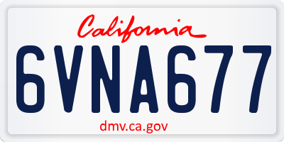CA license plate 6VNA677