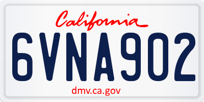 CA license plate 6VNA902