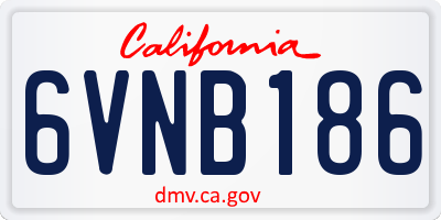 CA license plate 6VNB186