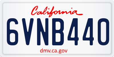 CA license plate 6VNB440