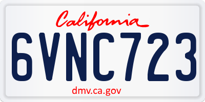 CA license plate 6VNC723