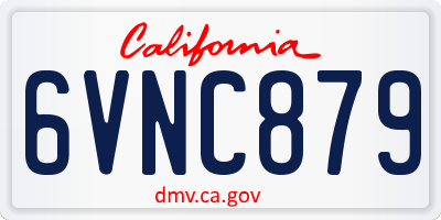 CA license plate 6VNC879